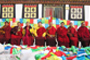 From L-R: Lama Thargye of Togdengön, Nyima Dorje Rinpoche of Tibetan Cultural Center 	in Xining, Garchen Rinpche of Gar monastery, Lhochen Rinpoche of Lho 	Miyelgön, Bongtul Tenzin Nima Rinpoche of Lho Lungkargön, Adhak Tripa 	Rinpoche of Adhakgön, Nyizong Tulku, and Geu Tulku Lhakyab Rinpoche.