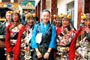 Tenpela Jamyangling, Megan, and Tracy with some Tibetan dancers on the opening day of Achi Multi-purpose Service Center in Zatö
