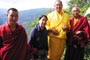 Left to Right: Shedra Khenpo, Genyen Jamyangling, Loga Rinpoche, and the head monk of Rabgye Ling monastery
