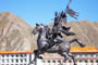 Casted Ling Gesar statue in Yu Shu town