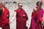 L-R: H.E. Drongtul Tenzin Nyima Rinpoche, H.E. Lhochen Rinpoche, and H.E. Garchen Rinpoche giving blessings