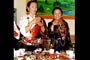 His Eminence Lhochen Rinpoche's sister, Daga Dolma and her daughter making a toast.