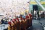 The Drigung monks doing Achi Invocation in front of many thousands of spectators at the Tibetan Freedom Concert in Alpine Valley, Chicago